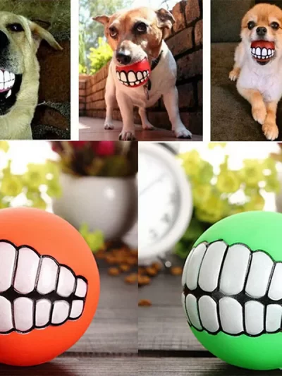 Pet Dog Ball Teeth Funny Trick Toy Silicone Toy for dogs Chew Squeaker Squeaky Dog Sound toys Pet puppy Toys interactive cat toy