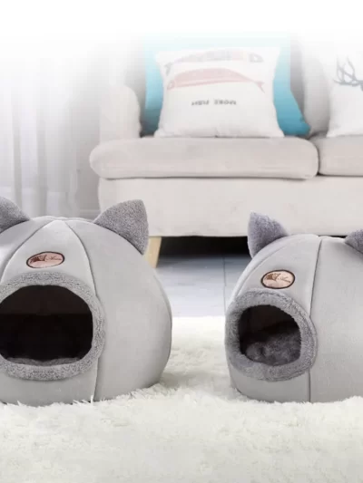 Deep Sleep Comfort in Winter Cat Bed Little Dogs Basket for Cat‘s House for Products Pets Tent Cozy Cave Beds Indoor Dropship