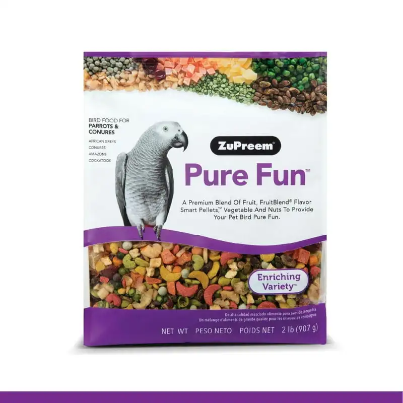 Pure FunĀ® Bird Food for Parrots and Conures 2 lb Seed and Pellet Mix