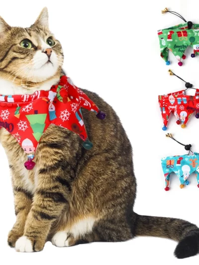 Pet Scarf Bandanas Christmas Dress Up  Cat, Kitten, Puppy or small Dog Neckerchief