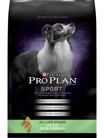 NEW Purina Pro Plan Dry Dog Food, SPORT Active 26/16 Formula, 37.5 lb. Bag