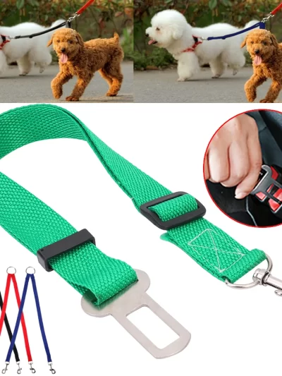 Pet Dog Safety Belt Adjustable Leash Vehicle Seat Belt Pet Lever Traction Dog Collars Harness Lead Clip Puppy Pet Supplies