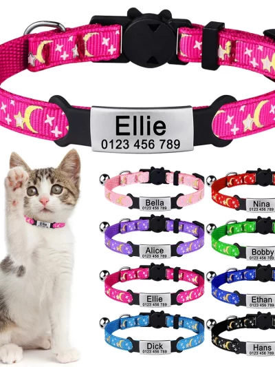 Personalized Adjustable Nylon Cat Collar
