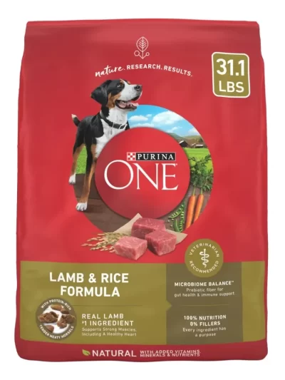 Purina One Dry Dog Food High Protein Microbiome Balance,, Real Lamb & Rice, 31.1 lb Bag