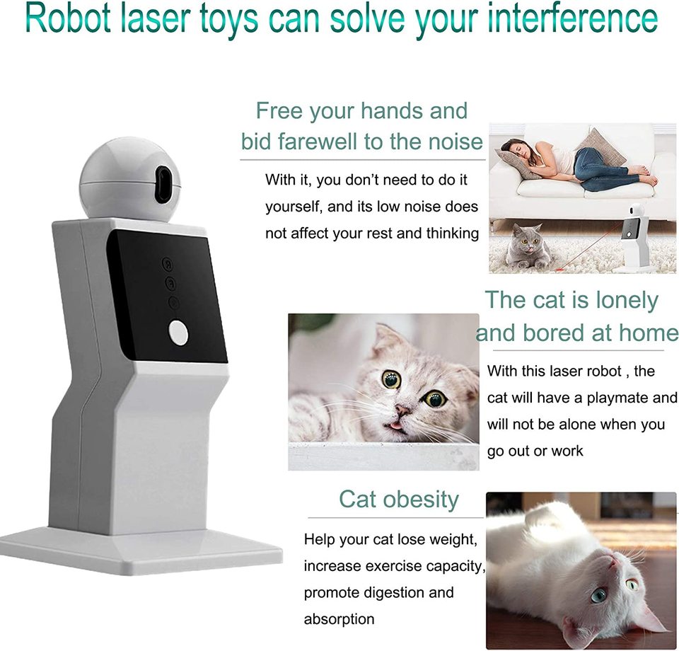 ATUBAN Cat Laser Toy Automatic,Random Moving Interactive Laser Cat Toy - Image 5