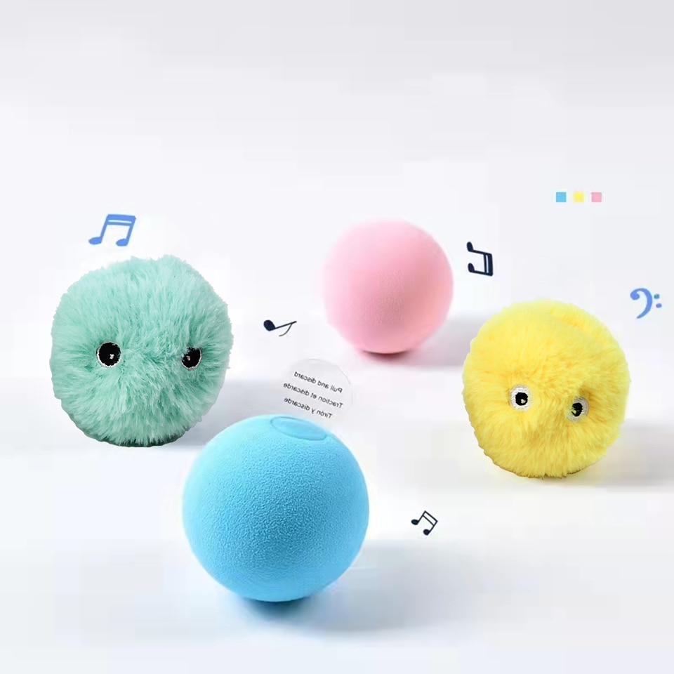 Smart Cat Toys Interactive Ball Plush Electric Catnip Training Toy Kitten Touch Sounding Pet Product Squeak Toy Ball Cat Supplie - Image 8