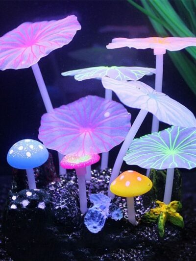 9pcs Aquarium Fluorescent Artificial Plants