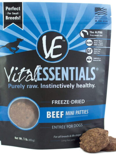 Vital Essentials Freeze Dried Grain Free Beef Dinner Patties 1 Lb