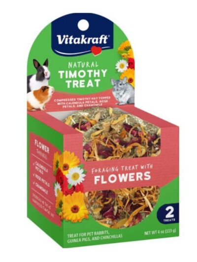 Vitakraft Natural Timothy Treat W/Flowers Sm An Flowers 4oz.-2 Pk