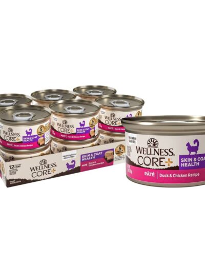 Wellness Core+ Cat Skin Coat Duck Chicken Grain-free Pate 2.8oz. (Case of 12)