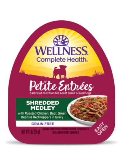 Wellness Complete Health Petite Entrées Shredded Medly Roast Chicken Beef Green Bean Red Pepper 3oz. (Case of 12)