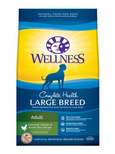 Wellness Dog Large Breed Chicken Brown Rice 15Lb Adult Complete Health