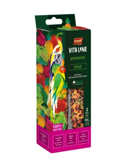 A & E Cages Vitapol Vita Line Smakers Vege for Small/Medium Size Birds 1ea/SM/MD, 2 pk