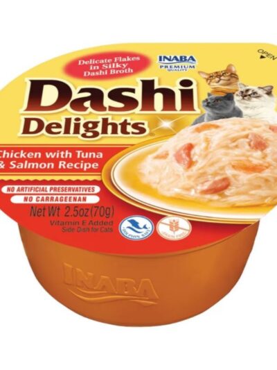 Inaba Dashi Delights Flakes In Broth Chicken/Tuna/Salmon 2.5oz. (Case of 6)
