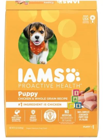 IAMS Chicken Whole Grains Flavor Dry Dog Food for Puppy, 15 lb. Bag
