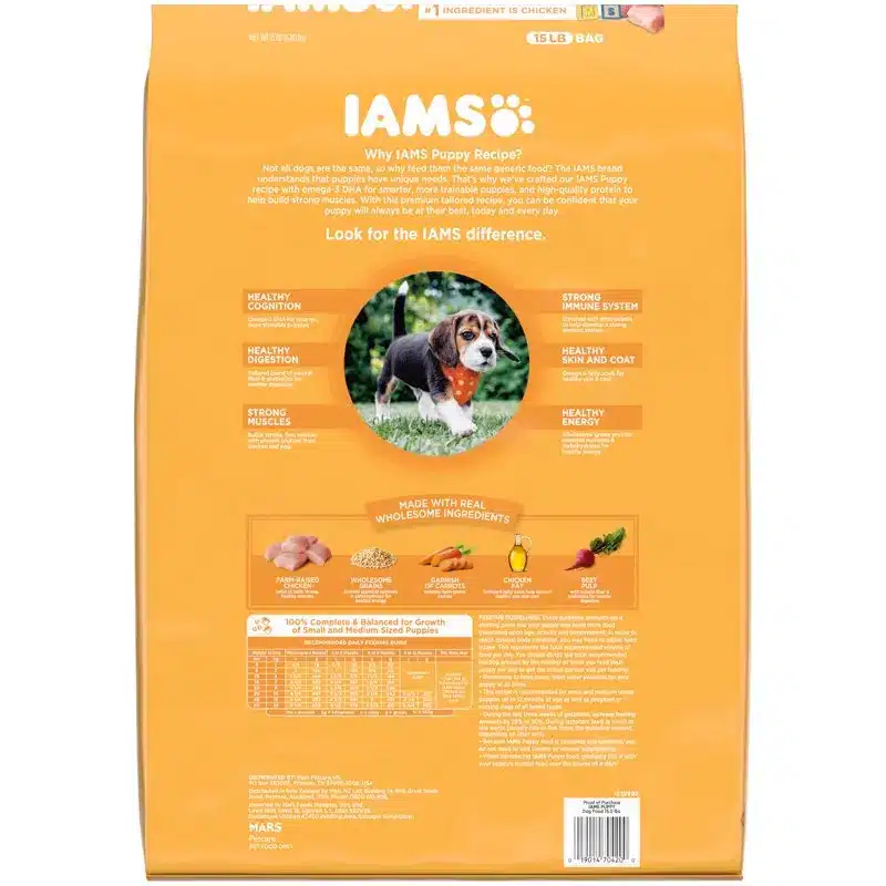 IAMS Chicken Whole Grains Flavor Dry Dog Food for Puppy, 15 lb. Bag - Image 4