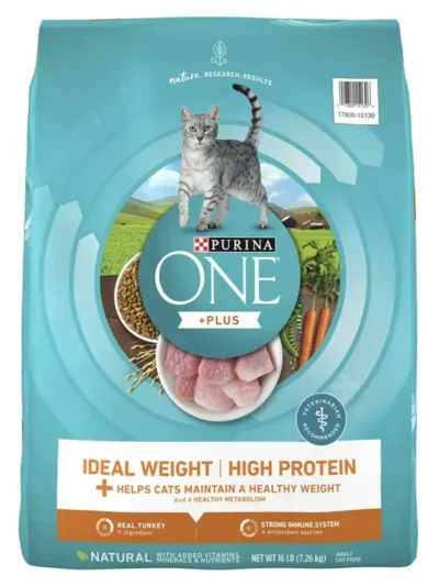Ideal Weight High Protein Dry Cat Food Turkey, 16 lb Bag